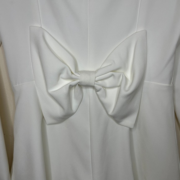 Lulus Aesthetic White Pearl Bow Long Sleeve Romper Medium - Picture 6 of 12